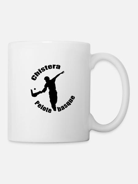 Chistera pelote basque jeu de paume fronton - Mug blanc - blanc