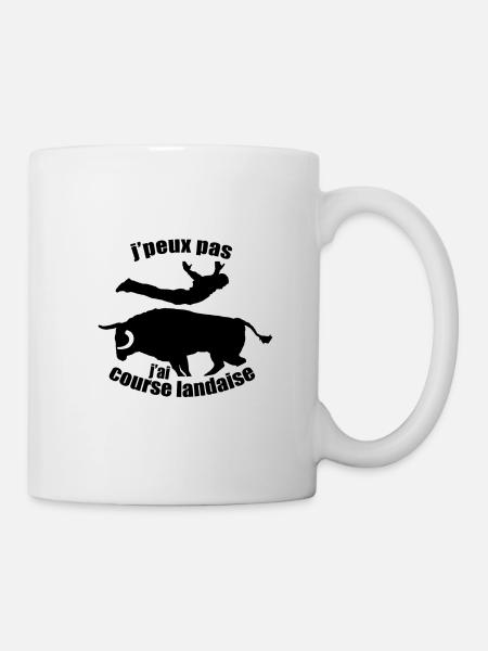 J'peux pas j'ai course landaise sauteur Landes Ger - Mug blanc - blanc