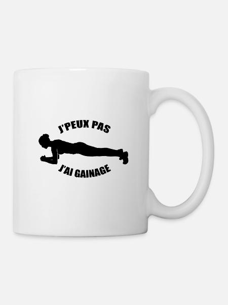 J'peux pas j'ai gainage dos latéral dynamique abdo - Mug blanc - blanc