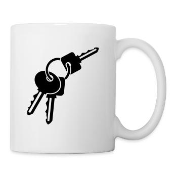 Porte-clés - trois clés - idée cadeau - Mug blanc - blanc - Droite