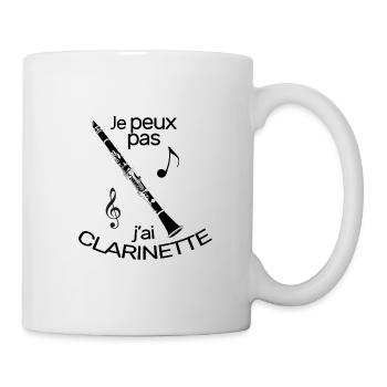 Je peux pas j'ai Clarinette basse jazz sib ou ut - Mug blanc - blanc - Droite