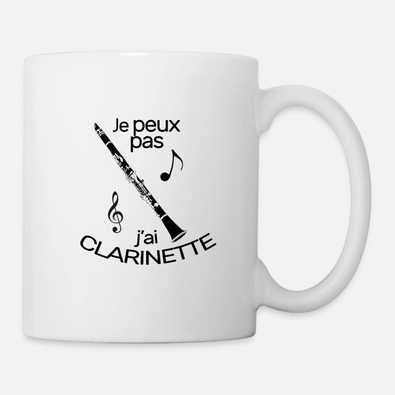 Je peux pas j'ai Clarinette basse jazz sib ou ut - Mug blanc - blanc