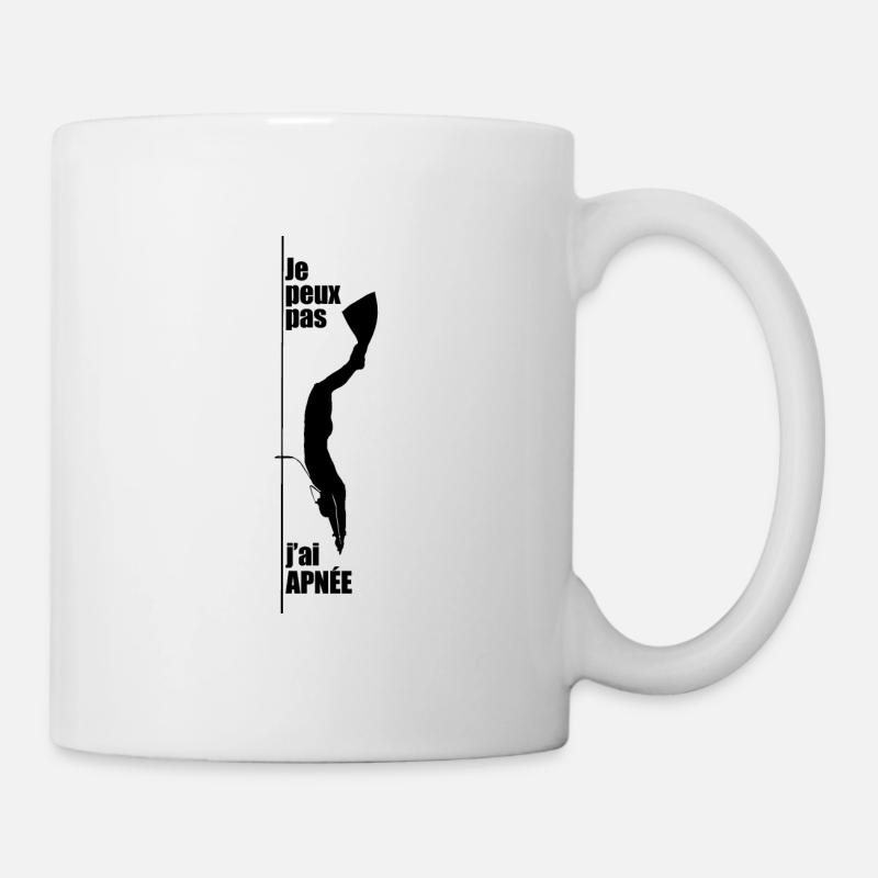 Je peux pas j'ai apnée dynamique statique plongée - Mug blanc - blanc