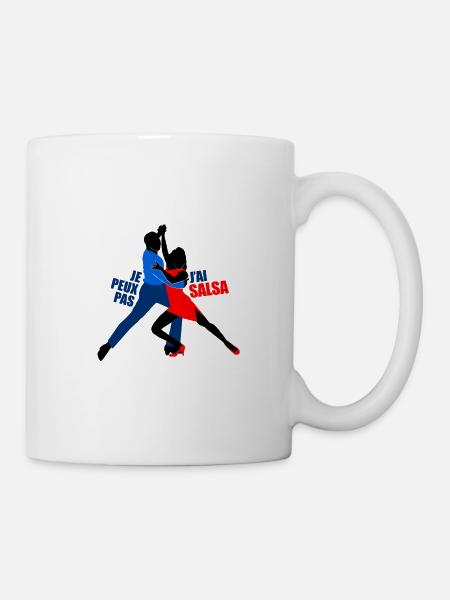 Je peux pas j'ai salsa danse cubaine musique latin - Mug blanc - blanc