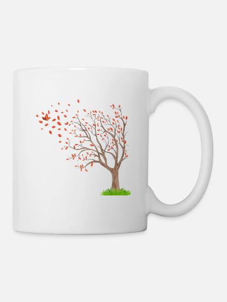 Arbre de vie et papillon - Mug blanc - blanc