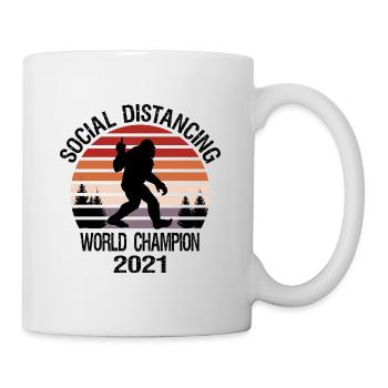 Bigfoot Social Distance | L’humour | Ironie | Proverbe - Mug blanc - blanc - Droite