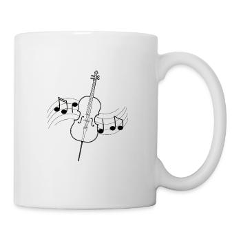 Violoncelle musique dessin partition notes noirs - Mug blanc - blanc - Droite