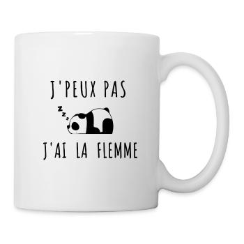J'peux pas j'ai la flemme t-shirt humour - Mug blanc - blanc - Droite