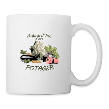 Aujourd'hui c'est potager d'intérieur ou jardin - Mug blanc - blanc - Droite