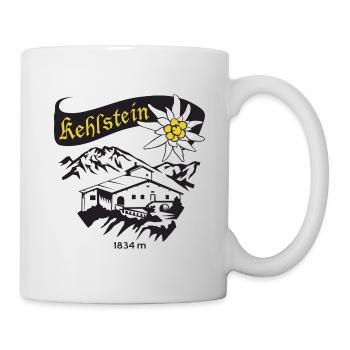 Kehlstein Eagles Nest Schriftzug mit Edelweiß - Tasse - Weiß - Rechts