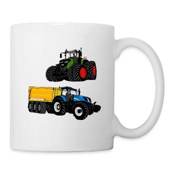 Traktor - Schlepper - Landwirt - Bauer - Tasse - Weiß - Rechts