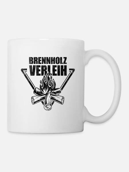Brennholz Verleih - Tasse - Weiß