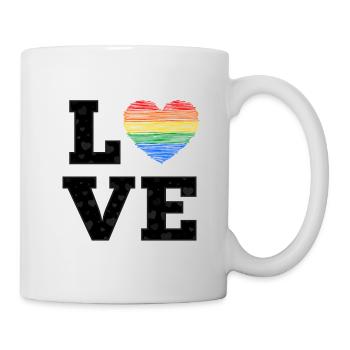 love pride regenbogenherz - Tasse - Weiß - Rechts