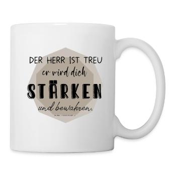 Christlich/Bibelvers/Gottes Stärke - Tasse - Weiß - Rechts