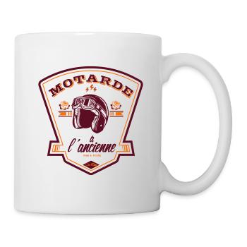 Motarde à l'ancienne - Mug blanc - blanc - Droite