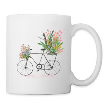 Bike full of flowers - Mug - white - Right