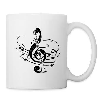 Clarinette Clef Partition De Musique Clarinettiste - Mug blanc - blanc - Droite