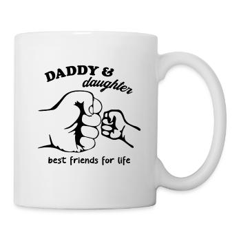 Papa und Tochter Beste Freunde fürs Leben Fist Bump - Tasse - Weiß - Rechts