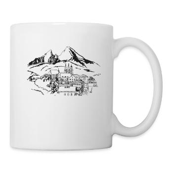 Watzmann Silhouette – Berchtesgaden minimalist - Mug - white - Right
