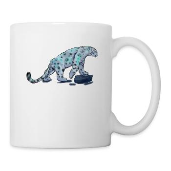 Blauer Schneeleopard - Tasse - Weiß - Rechts