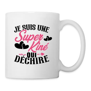 Je suis une Super kiné qui déchire - Mug blanc - blanc - Droite