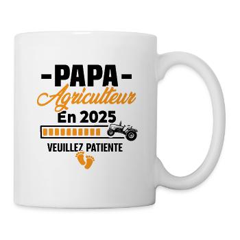 2025 Papa Agriculteur Agriculture Bébé Naissance - Mug blanc - blanc - Droite