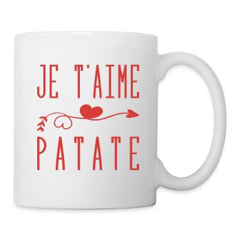 Je T aime Patate Bisous - Mug blanc - blanc - Droite