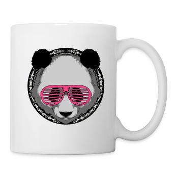 panda lunette pink rose - Mug blanc - blanc - Droite