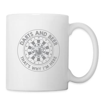 Dart & Bier Lustiger Darts Spruch - Tasse - Weiß - Rechts