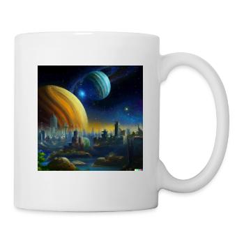 Vue de la ville d’une civilisation lointaine - Mug blanc - blanc - Droite