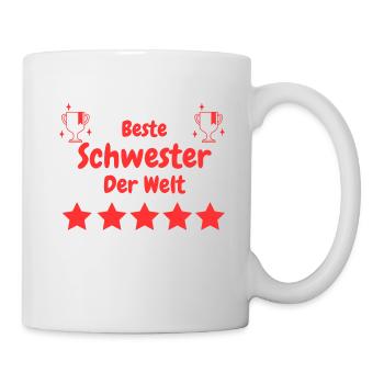 Beste Schwester der Welt - Tasse - Weiß - Rechts