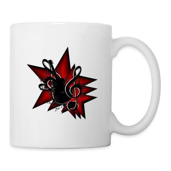 Clef de guitare étoilée - Mug blanc - blanc - Droite