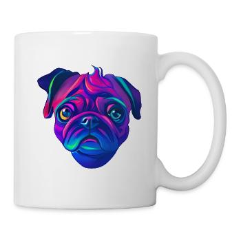 Mops - Tasse - Weiß - Rechts