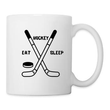 Eat, Sleep, Hockey - Tasse - Weiß - Rechts