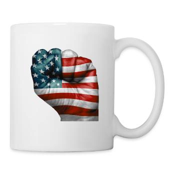 Drapeau américain peint sur un poing - USA - Mug blanc - blanc - Droite