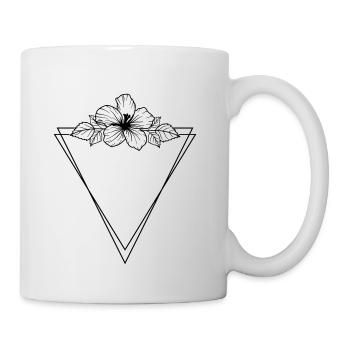 Hibiscus Boho Fleur peinte à la main - Mug blanc - blanc - Droite