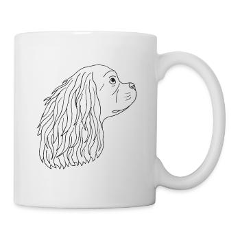 Cavalier King Charles Spaniel - Tasse - Weiß - Rechts