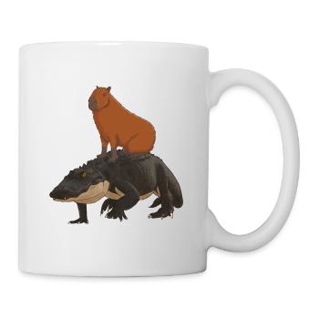 Capybara sur alligator - Mug blanc - blanc - Droite