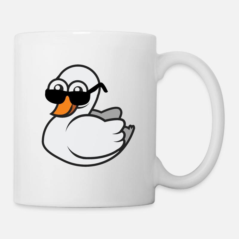 Coole Ente mit Sonnenbrille - Tasse - Weiß