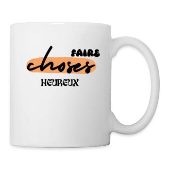 faire choses heureux - Mug blanc - blanc - Droite
