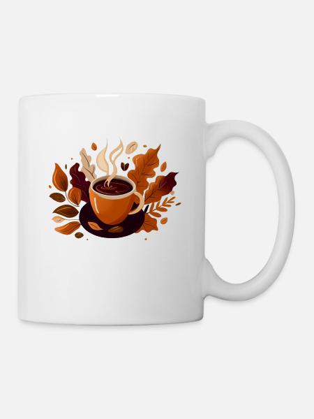 Herbstkaffee - Tasse - Weiß