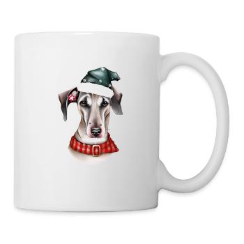 A Whippet Dog dressed in a Santa Claus costume - Mug - white - Right