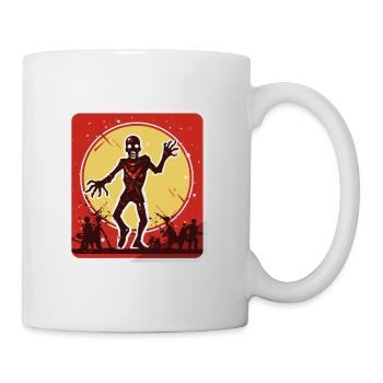 Signe d’avertissement de Zombie d’Halloween - Mug blanc - blanc - Droite
