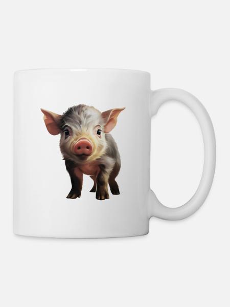 Entzückendes Ferkelchen - Tasse - Weiß
