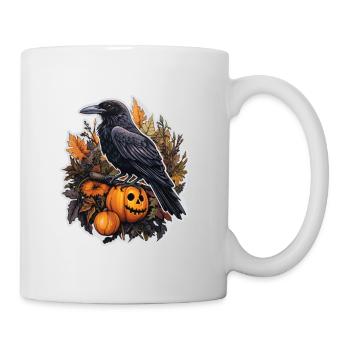 Halloween Krähe Kürbisgewächs 2 - Tasse - Weiß - Rechts
