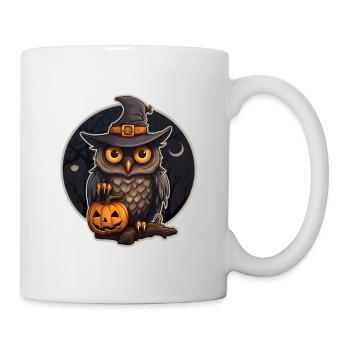 Halloween Eule - Tasse - Weiß - Rechts