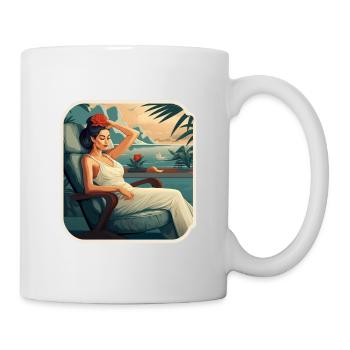 Vacation Relaxation Woman - Mug - white - Right