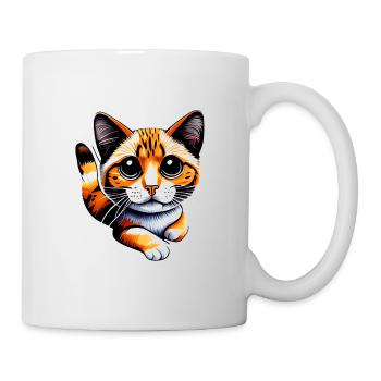 Un chat orange, avec son pelage lumineux, - Mug blanc - blanc - Droite