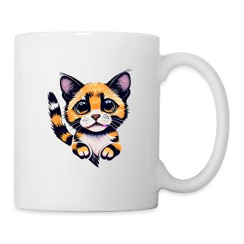 Un beau chat orange, avec son pelage lumineux, - Mug blanc - blanc - Droite