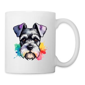 Miniature Schnauzer Dog Colorful in Watercolors - Mug - white - Right